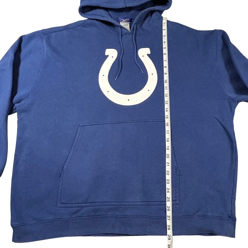 Reebok Indianapolis Colts Blue‎ Horseshoe Logo Hoodie Mens XL